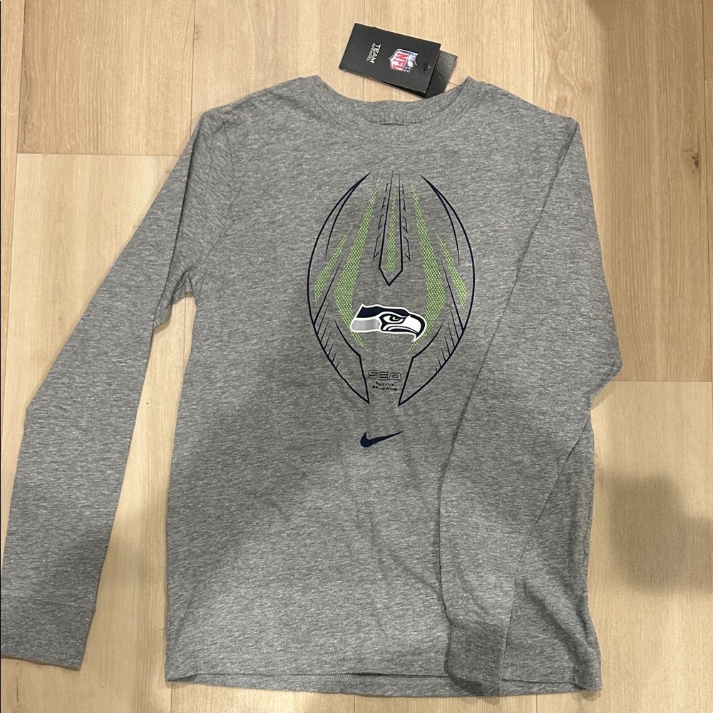 Nike Kids Gray Long Sleeve Tee with Graphic